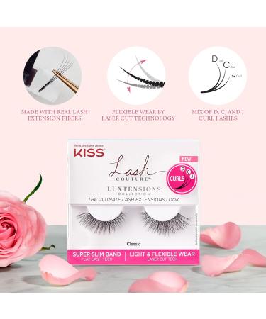 KISS Lash Couture Luxtension False Eyelashes 'Strip 03 Classic' 14 mm Includes 1 Pair Contact Lens Friendly Easy to Apply Reusable Strip Lashes - Buy Online on GoSupps.com