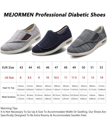 Men's Stylish Diabetic Shoes Extra Wide Width Adjustable Closure - Light Gray - Buy Online on GoSupps.com