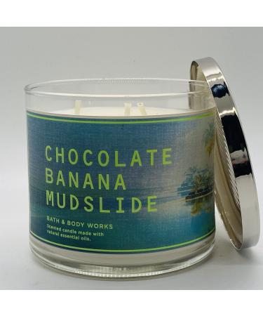 Bath & Body Works White Barn 3-Wick Candle w/Essential Oils - 14.5 oz - 2022 Early Summer Scents! (Chocolate Banana Mudslide)