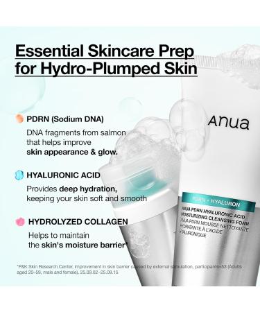 ANUA PDRN Hyaluronic Acid Moisturizing Cleansing Foam Hydrating Facial Cleanser for Dry Skin Daily Gentle Face Wash with Salmon DNA Balancing & Pore Care Korean Skincare (5.07 fl oz) 5.07 Fl Oz (Pack of 1) - Buy Online on GoSupps.com