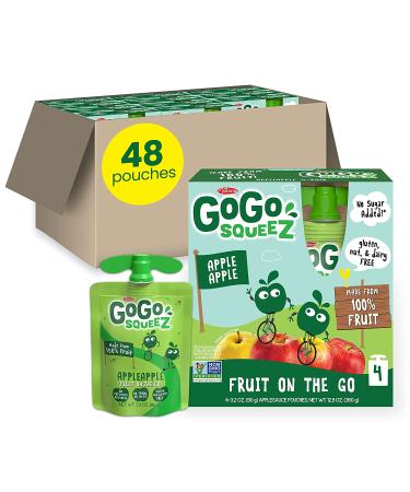 GoGo squeeZ Apple Applesauce Snacks - Gluten Free  Vegan  Nut & Dairy Free - 48 Convenient Pouches - Buy Online on GoSupps.com