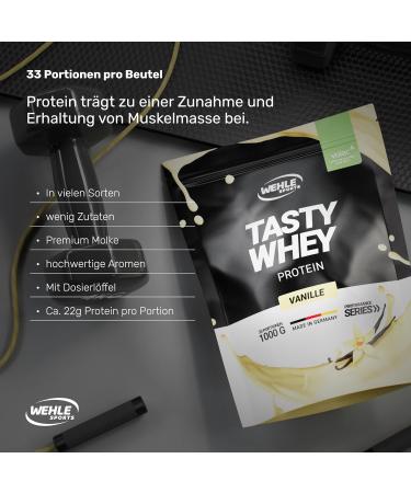 High-Quality Whey Protein Shake 1000g - 22g Protein EAA & BCAA - Wehle Sports Vanilla - Buy Online on GoSupps.com