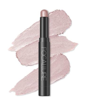FOCALLURE Shimmer and Matte Cream Eyeshadow Stick Smooth Brilliant Eye Brightener Pencil High Pigment Eye Highlighter Pen for Women Long Lasting Waterproof Eye Shadow and Liners Makeup (CHERRY BLOSSOME)