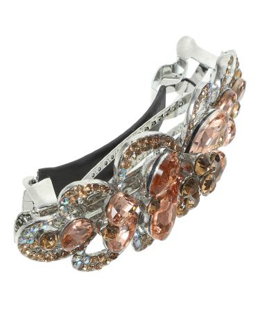 PATKAW Hair Barrette Rhinestone Barrette Women Hair Clip Nonslip Sparkly Bun Updo Hair Clip As Shown