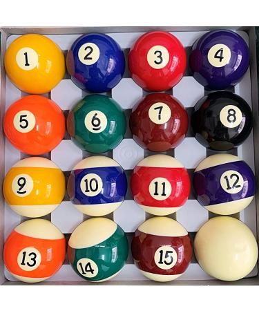 BILIYARD Pool Balls Set 2-1/4" Billiard Table Balls Regulation Size, Complete 16 Resin Balls Set Classic