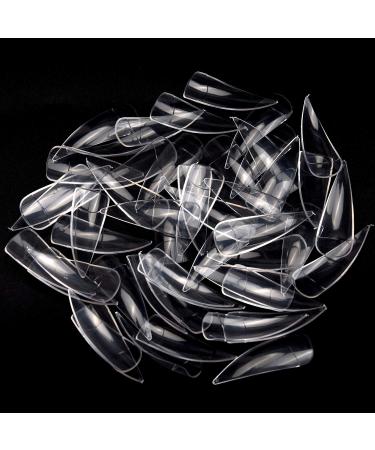 1200PC French False Nail Tips | Acrylic Stiletto Form - Full Cover 10 Sizes Clear & Natural for Salon Mani Pedi - Buy Online on GoSupps.com