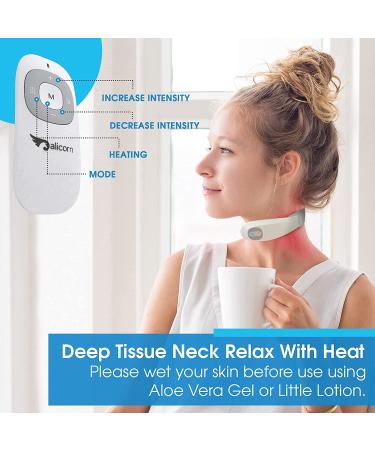 Alicorn Pulse TENS Unit Neck Massager with Heat - Wireless Smart Massager for Deep Tissue Relaxation & Soothing Therapy - Buy Online on GoSupps.com