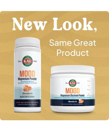 KAL Mood Magnesium Powder with L-Theanine - Mandarin Flavor Magnesium Supplement - Relaxation Support High Absorption No Added Sugar Vegan Gluten Free Made Without Soy - 40 Servings 9.8 oz - Buy Online on GoSupps.com