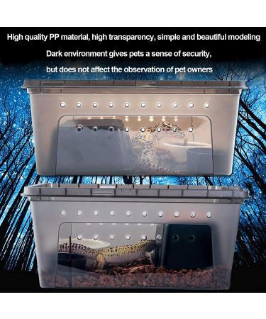 Kathson Small Reptile Feeding Box - Portable Mini Pet House for Lizard, Spider, Frog - Black - Buy Online on GoSupps.com
