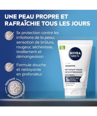 Beiersdorf NIVEA MEN SENSITIVE FACE WASH XXL 150ML Cleansing Gel Face Face Wash Facial Cleanser Cleanser Face Wash For Sensitive Mens Skin - Buy Online on GoSupps.com