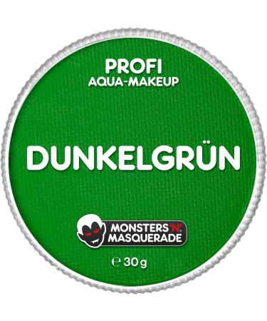 Monsters'n Masquerade - Professional Aqua Schminke Dark Green 30g |Water-based face and body make-up |Make-up theater m atmosphere Face color children