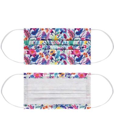 NU R Floral 3 Ply Disposable Face Mask with Filter Layer - 10pcs, Elastic Earloop, Retail Sealed Bags - FLORAL-018 - Buy Online on GoSupps.com