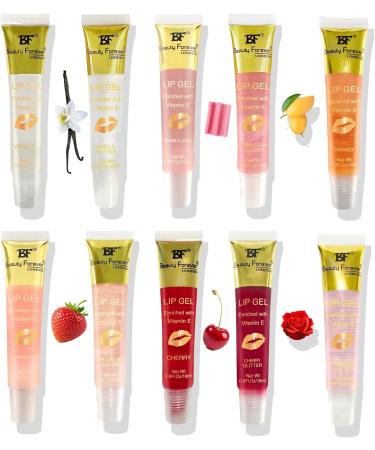 Beauty Forever Clear Moisturizing Lip Gel Tube Lightweight Solid & Glitter Finish Shimmer Infused Long Lasting Available in 9 Flavors 18ml (Crystal Vanilla) - Buy Online on GoSupps.com