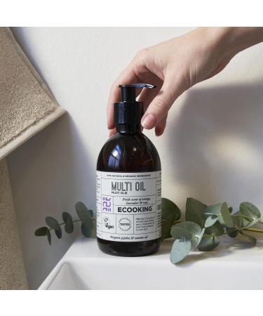 Ecooking Organic Multi Oil Fragrance-Free 300ml | Moisturising Body Oil for Damp Skin Post-Bath/Shower | Jojoba Oil Sesame Oil & Calming Essential Oil Extracts of Orange Lavender & Rose With Fragrance - Buy Online on GoSupps.com