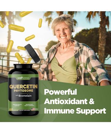 Gade Nutrition Quercetin Phytosome with Bromelain I Highly Purified 95% I 50X Higher Absorption - Most Effective Form of Quercetin Enhanced with Bromelain I Made in USA -Supplement for Men and Women - Buy Online on GoSupps.com