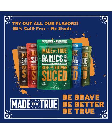 True Beef Sliced Bites Variety Pack (2 oz, Pack of 5) - All Natural Zero-Sugar Jerky Biltong - High Protein Keto Paleo Diet Snack - Sugar-Free Gluten-Free Carb-Free - Buy Online on GoSupps.com