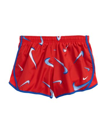 Nike Girl's Dry Tempo Shorts Swoosh (Little Kids/Big Kids) Medium University Red/White/Game Royal