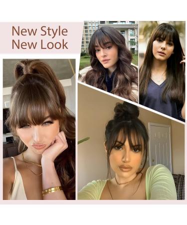 Silk-co Bangs Clip in Hair Extensions #06 Light Brown One Piece Fringe Thin Front Bangs Clip on Real Remy Human Hair - Buy Online on GoSupps.com