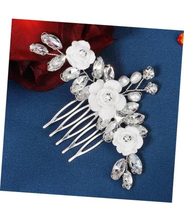 DOITOOL Wedding Hair Comb for Bridal Wedding Hair Accessories Floral Hair Comb Wedding Hair Side Comb Bridal Hair Comb Decorative Hair Comb Flowers Crystal French Bride White - Buy Online on GoSupps.com
