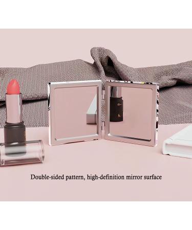 Oqqituy Cute Travel Compact Mirror with 1X/2X Magnification - Classical Cartoon PU Leather Makeup Mirror - Pink - Buy Online on GoSupps.com