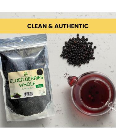 Herb To Body Organic Elderberry Dried Whole - 4oz Wildcrafted Sambucus Elderberry for Syrup, Teas, and Herbal Recipes 1 Count (Pack of 1) - Buy Online on GoSupps.com