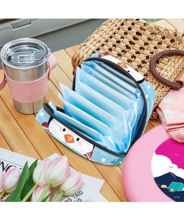 Women's Menstrual Cup Storage Bag - Travel Organizer with Christmas Snowman Pattern | Large Capacity Makeup & Bandage Holder (Pack of 1) - Buy Online on GoSupps.com