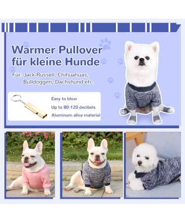 Warm Navy Blue Dog Sweater for Small & Medium Dogs - Classic Puppy Clothing Set XS Size - Buy Online on GoSupps.com