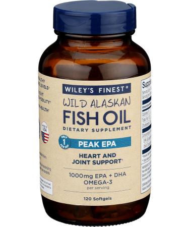 Wiley's Finest Wild Alaskan Fish Oil Peak EPA 1250 mg 120 Fish Softgels