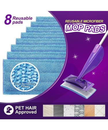 8 Pack Reusable Microfiber Mop Pads for Swiffer Wet Jet - Washable Refills for Wet & Dry Use - Durable Home/Office Cleaning Tools (Blue) - Buy Online on GoSupps.com