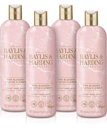 Baylis & Harding Elements Body Wash Bundle - White Tea & Neroli, Pink Blossom & Lotus Flower - 6 x 500ml Bottles - Vegan Friendly - Buy Online on GoSupps.com