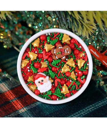 Lukinuo 3.6 Oz Christmas Sprinkles | Holiday Cookie & Cake Toppers | Santa Claus & Gingerbread Man Candy | Red Green Christmas Tree Decoration - Buy Online on GoSupps.com