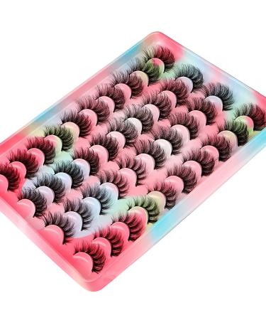 20 Pairs Natural Fluffy Cat Eye False Eyelashes - 4 Styles Wispy 5D Faux Mink Multipack - Buy Online on GoSupps.com