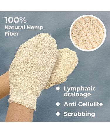 GUARD&MARINE Natural Shower Mitts - Soft Loofah Gloves for Body Wash & Cleansing | Set of 2 - Ideal for Bathing & Exfoliating - Buy Online on GoSupps.com