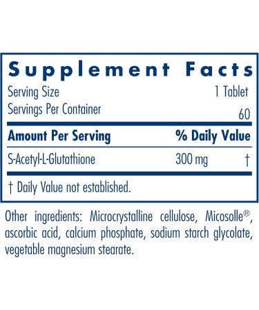 Allergy Research Group Acetyl-Glutathione 300 mg - Well Absorbed Oral Glutathione Supplement for Immune Support - 60 Count - Buy Online on GoSupps.com