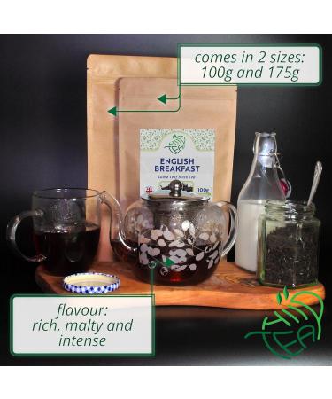 English Breakfast Loose Leaf Tea - Assam, Darjeeling & Ceylon BOP1 Blend - 175g - Buy Online on GoSupps.com