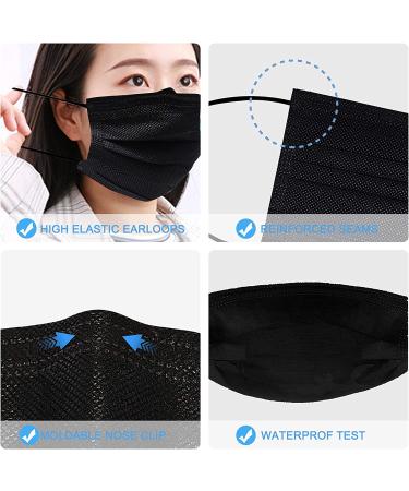 Biwisy 50PCS Black 3-Ply Disposable Face Masks â€“ Breathable & Comfortable - Buy Online on GoSupps.com