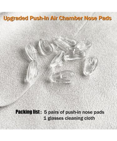 PTSLKHN Push-in Eyeglass Nose Pads  Upgraded Hard Core Soft Silicone Air Chamber Glasses Nose Pad  5 Pairs of 15x8mm Anti-Slip Glasses Nose Pads Replacement Kit. - Buy Online on GoSupps.com