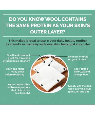 NIL Washable Makeup Remover Pads - Eco-Friendly Zero Waste Wipes for Gentle Cleansing - 10 Reusable Woolen Pads for Eyes Face & Lips - Buy Online on GoSupps.com