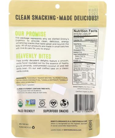 EMMYS Organic Vanilla Coconut Macaroons - 6 OZ | Gluten-Free & Vegan Friendly - Buy Online on GoSupps.com