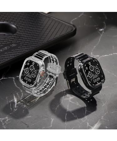 Ultra Band 49mm with Bumper Case for Apple Watch | Shockproof Sports Band with Protective Cover for Men & Women - Glossy Black - Buy Online on GoSupps.com