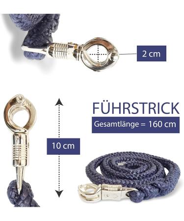 Lead Rope with Panic Hook for Horses Ponies & Donkeys | 1.60m Stylish Dark Blue Design - Buy Online on GoSupps.com