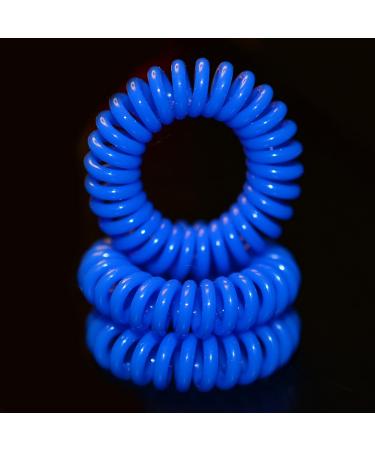 Miya Set of 3 High-Quality Blue Elastic Telephone Hair Ties | Mini Spiral Hair Accessories & Bracelets for All Hair Types - Buy Online on GoSupps.com