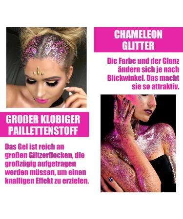  EONFAVE Festival Chunky Mermaid Glitter Body Gel Face/Hair/Body Lotion Sequins Liquid Glitter Mermaid Eyeshadow Sparkling Glitter for Party Masquerade Birthday - Buy Online on GoSupps.com