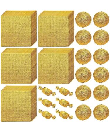 MINIDAHL 1000 pieces 4 in X4 in gold candy wrappers chocolate candy wraps for chocolate candy Fai-Da-Te Christmas - Buy Online on GoSupps.com