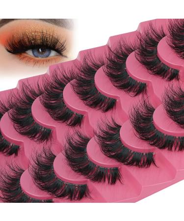 Fanxiton 5D Fluffy Crossed Mink Lashes - 7 Pairs 20mm Faux Mink Eyelashes with Clear Band - Buy Online on GoSupps.com