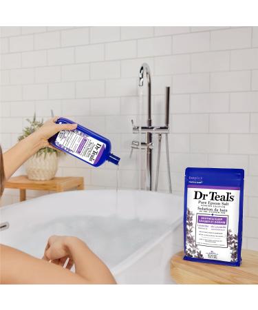 Dr Teal's Foaming Bath with Pure Epsom Salt Soothe & Sleep with Lavender Essential Oil 34 fl oz (Packaging May Vary) Bubble Bath (1000 ml) foaming Bath - Buy Online on GoSupps.com
