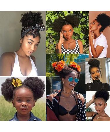 Hair Bun Hairpiece for Women Synthetic Hair Short Kinky Curly Bun Hair Pieces Afro Puff Drawstring Ponytail Extension Clip in Hair Extension Hairpieces for Women Hair Chignons(1BT0906) 1 PC 1BT0906 - Buy Online on GoSupps.com