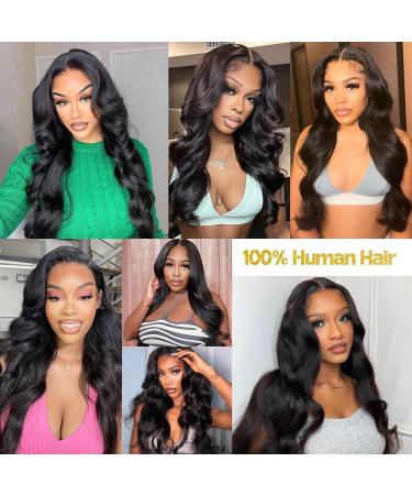 26 Inch Body Wave HD Lace Front Wig | Brazilian Virgin Human Hair | Transparent Lace Frontal Wigs for Black Women | Real Glueless Wig with Baby Hair | 180 Density | Can Be Dyed - Buy Online on GoSupps.com