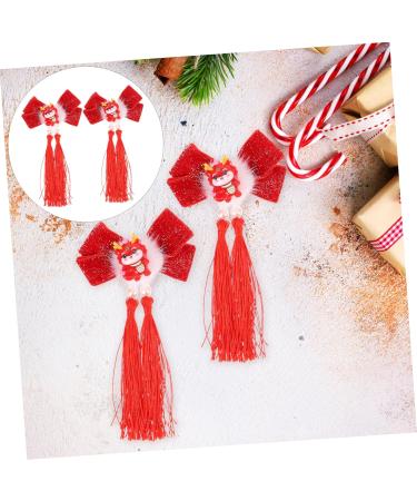 FRCOLOR 1 Pair hair accessories for tassel clips for hair Christmas Hanfu Metal Japanese-style Asia small hair clips red hairpin hair Hair clips long tassels pair clip - Buy Online on GoSupps.com