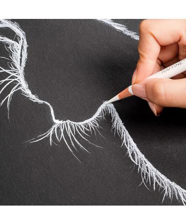 KachiKawa White Charcoal Sketch Pencil Set - 12 Count | Drawing and Painting Special Highlight Pencils - Buy Online on GoSupps.com